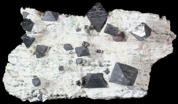 Octahedral magnetite crystals from the Tomkap Magnetite Mine in Western Australia.
